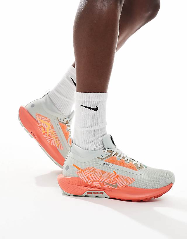 asos Nike Running ReactX Pegasus Trail 5 GORE-TEX trainers in grey and orange