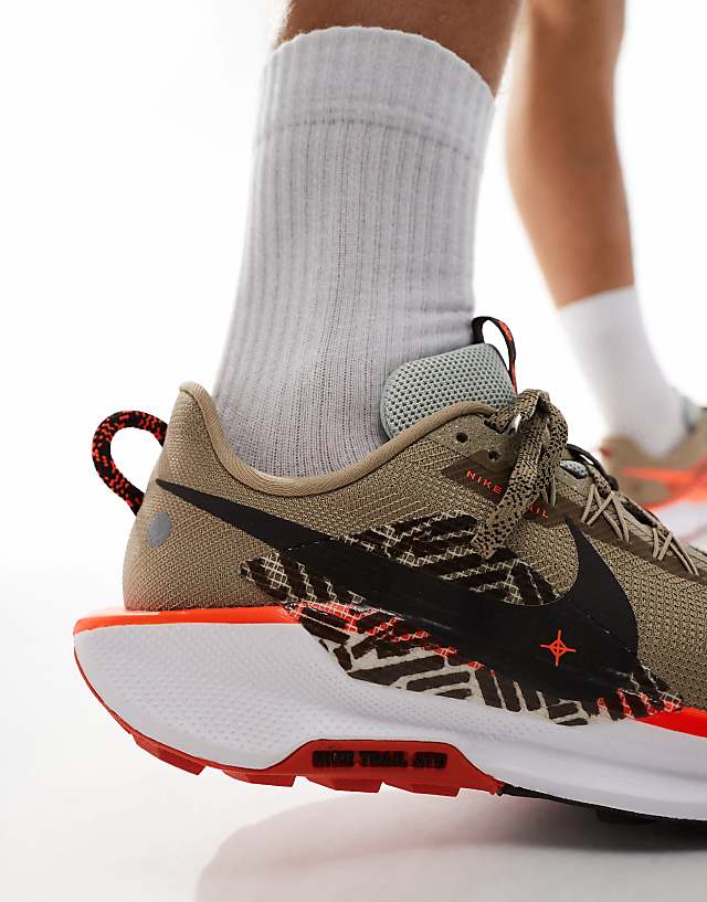 Asos Nike Running ReactX Pegasus Trail 5 Trainers In Brown And Orange