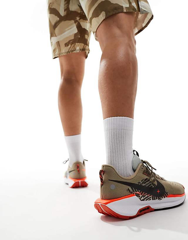 Asos Nike Running ReactX Pegasus Trail 5 Trainers In Brown And Orange