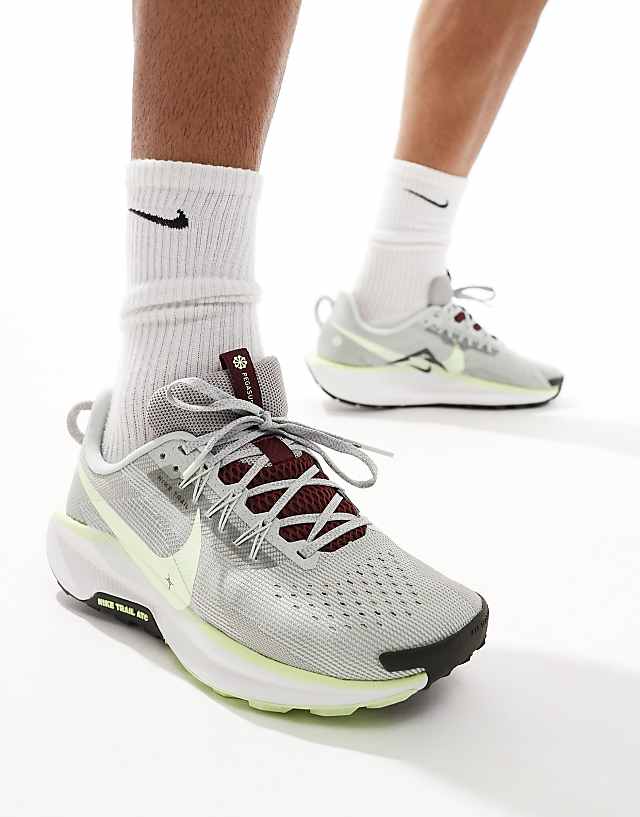 Asos Nike Running ReactX Pegasus Trail 5 Trainers In Light Silver