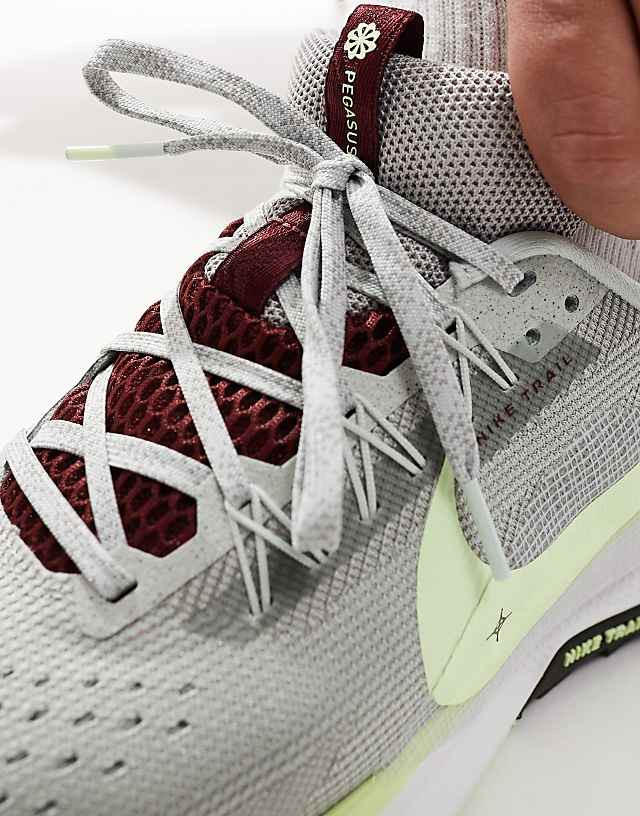 Asos Nike Running ReactX Pegasus Trail 5 Trainers In Light Silver