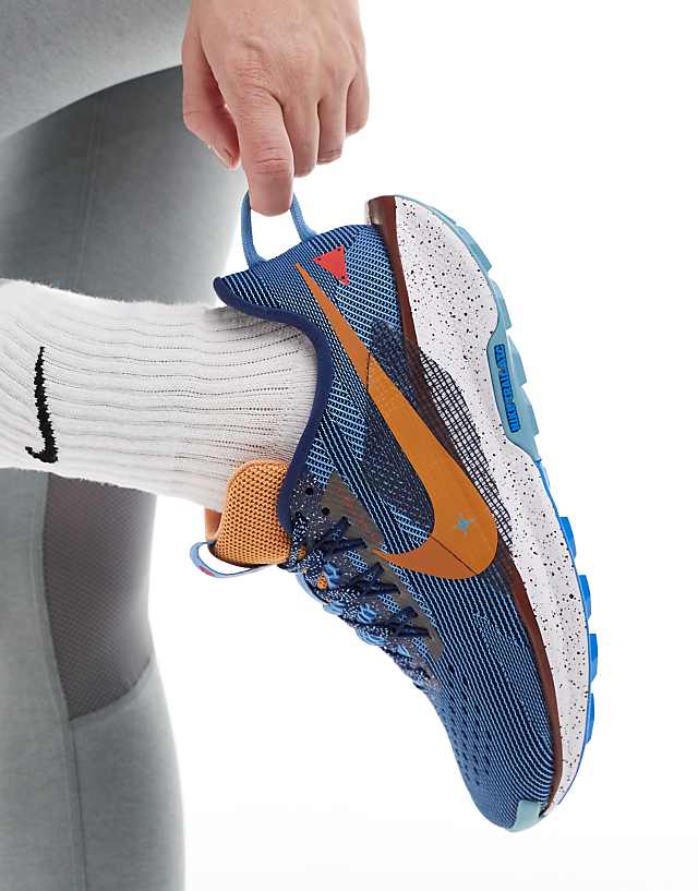 Asos Nike Running ReactX Pegasus Trail 5 Trainers In Navy And White