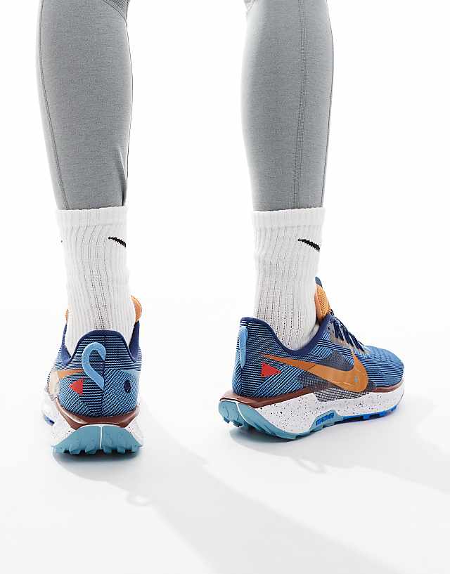 Asos Nike Running ReactX Pegasus Trail 5 Trainers In Navy And White