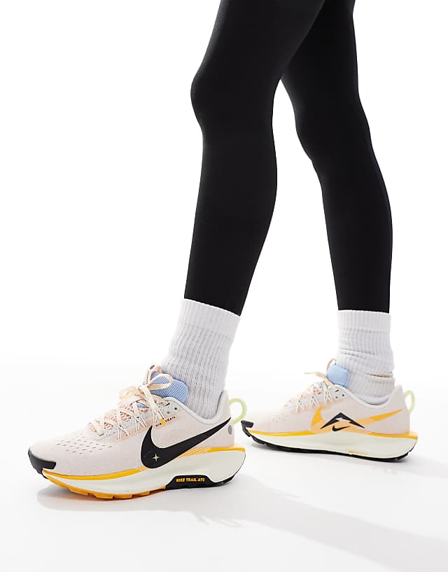 Asos Nike Running ReactX Pegasus Trail 5 Trainers In White And Yellow