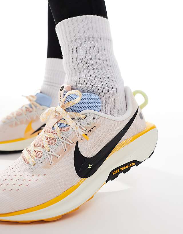 Asos Nike Running ReactX Pegasus Trail 5 Trainers In White And Yellow