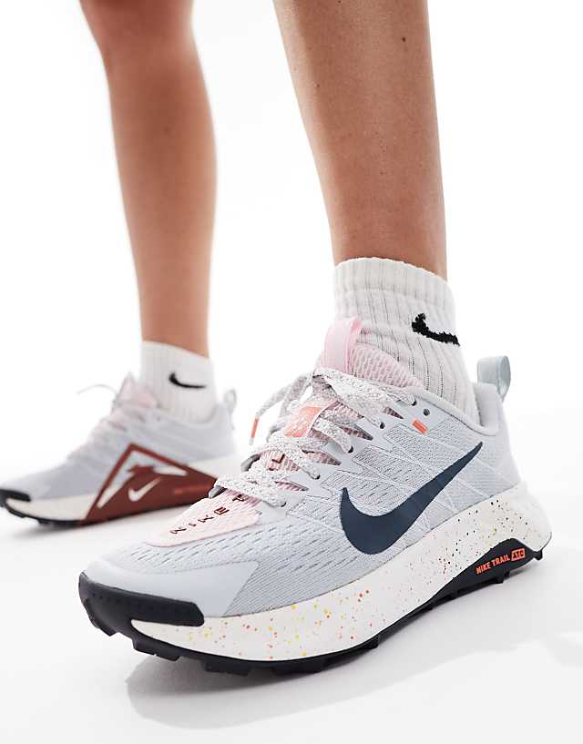 asos Nike Running ReactX Wildhorse trainers in grey and white