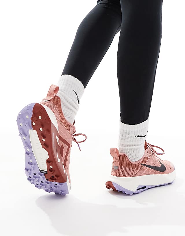 Asos Nike Running ReactX Wildhorse Trainers In Pink And White