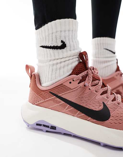 Asos Nike Running ReactX Wildhorse Trainers In Pink And White
