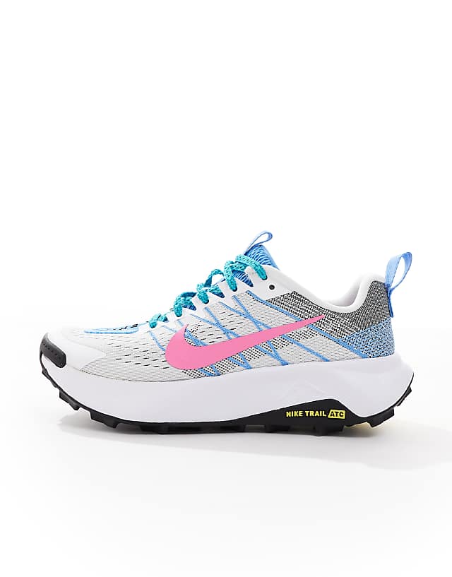 Asos Nike Running ReactX Wildhorse Trainers In White And Blue