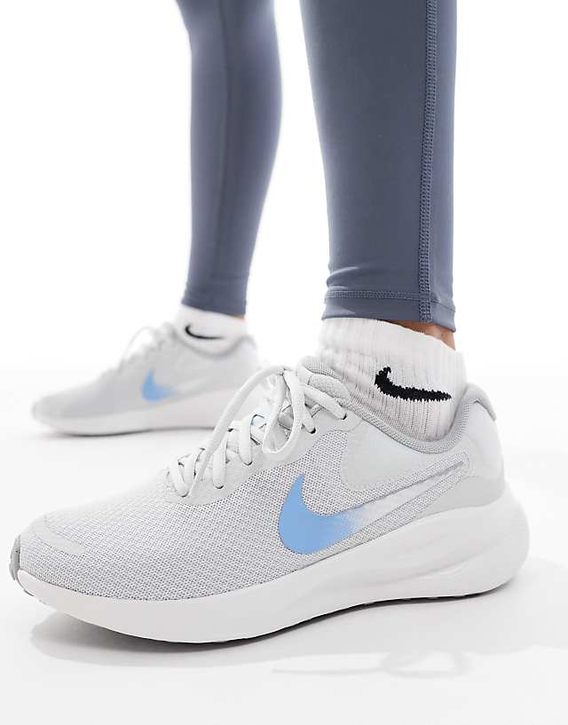 Asos Nike Running Revolution 7 Trainers In Grey And White