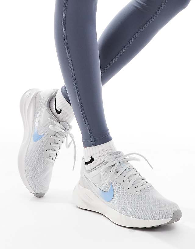 asos Nike Running Revolution 7 trainers in grey and white