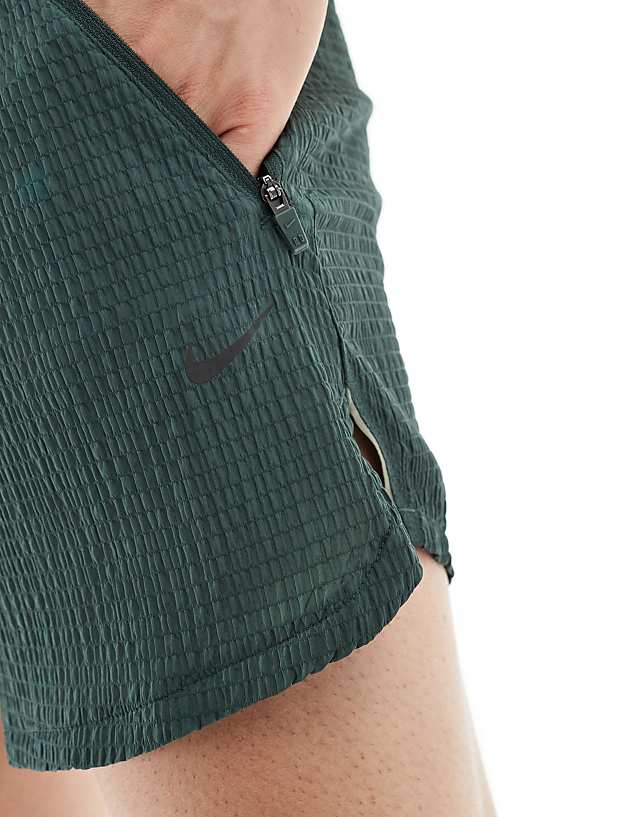 Asos Nike Running Run Division 5 Inch Shorts In Dark Green