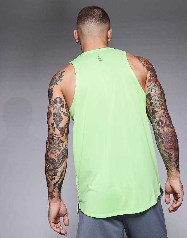 Asos Nike Running Stride City Marathon Vest In Green
