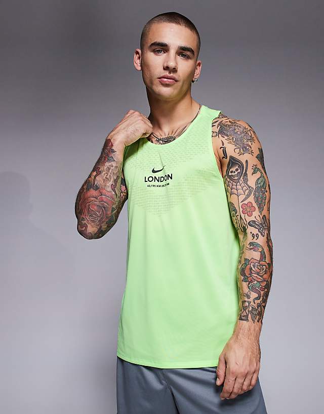 asos Nike Running Stride City Marathon vest in green