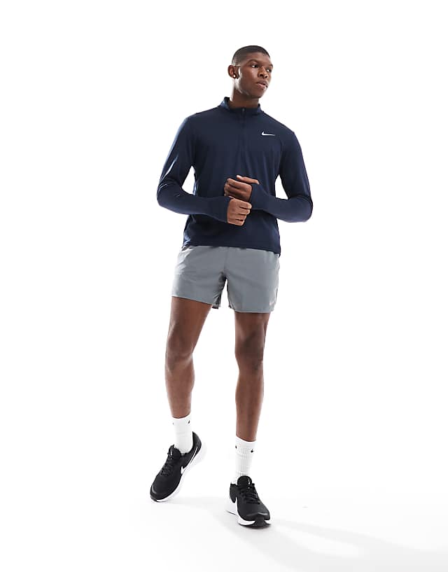 Asos Nike Running Stride Dri-FIT 5 Inch Shorts In Grey