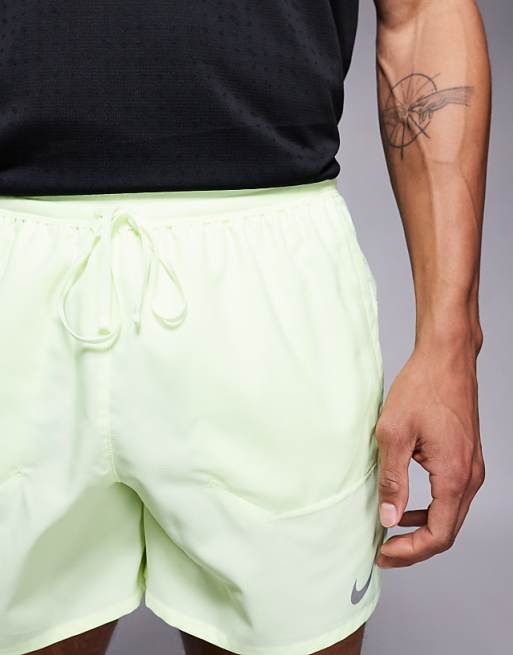 Asos Nike Running Stride Dri-FIT 5 Inch Shorts In Lime