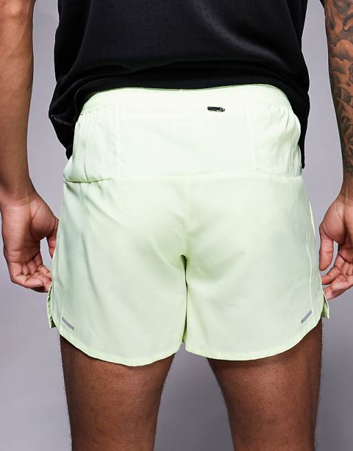 Asos Nike Running Stride Dri-FIT 5 Inch Shorts In Lime
