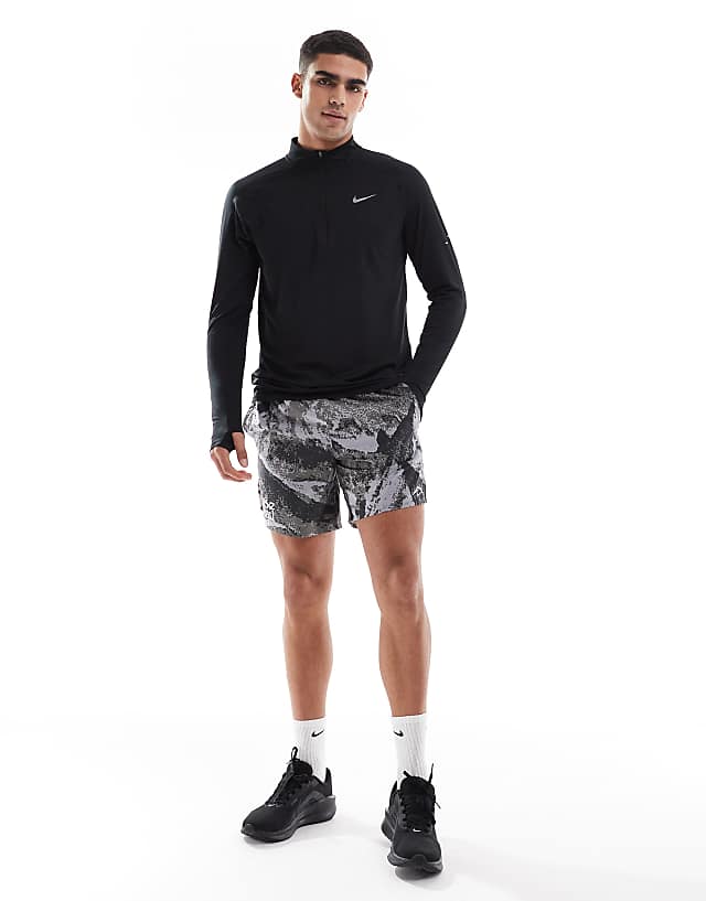 Asos Nike Running Stride Dri-FIT Half Zip Longsleeve Top In Black