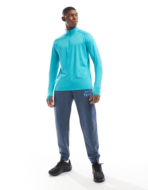 Asos Nike Running Stride Dri-FIT Half Zip Longsleeve Top In Turquoise