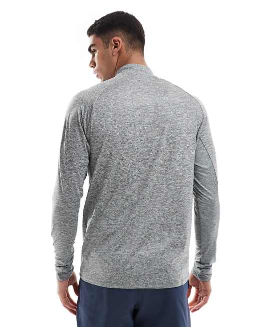 Asos Nike Running Stride Dri-FIT Half Zip Longsleeve Top In Grey