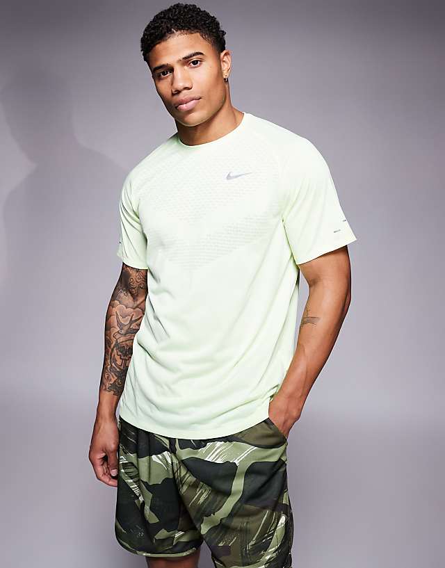 Asos Nike Running Stride Dri-FIT T-shirt In Light Green