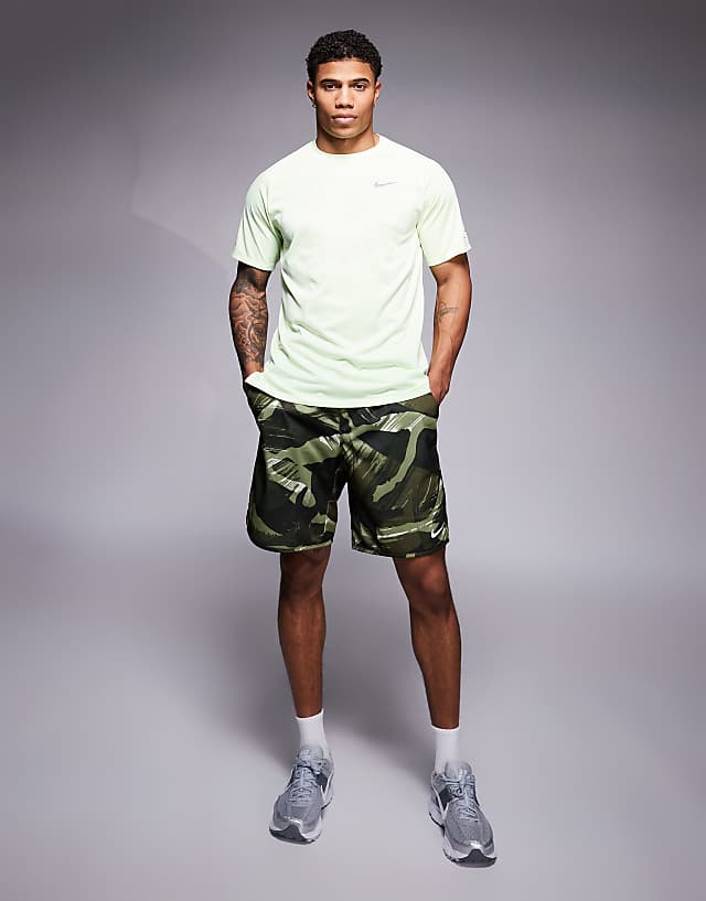 Asos Nike Running Stride Dri-FIT T-shirt In Light Green