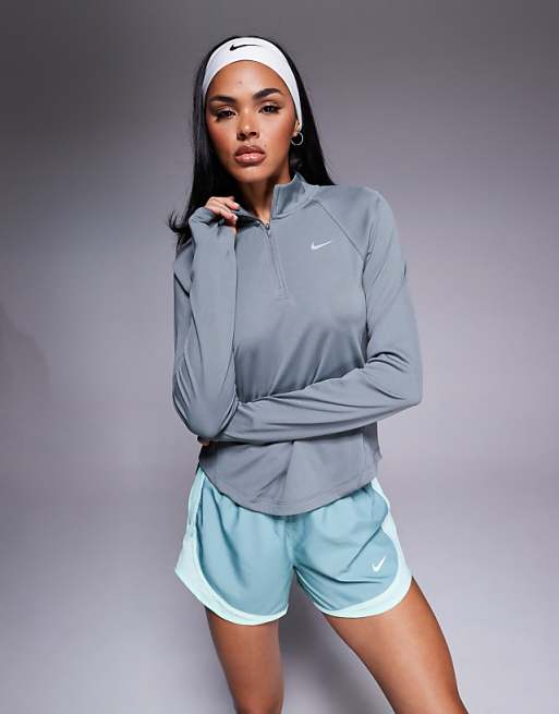 asos Nike Running Tempo Dri-FIT half zip sweatshirt in grey