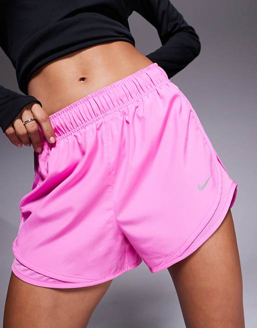 Asos Nike Running Tempo Dri-FIT Mid Rise 3 Inch Shorts In Pink