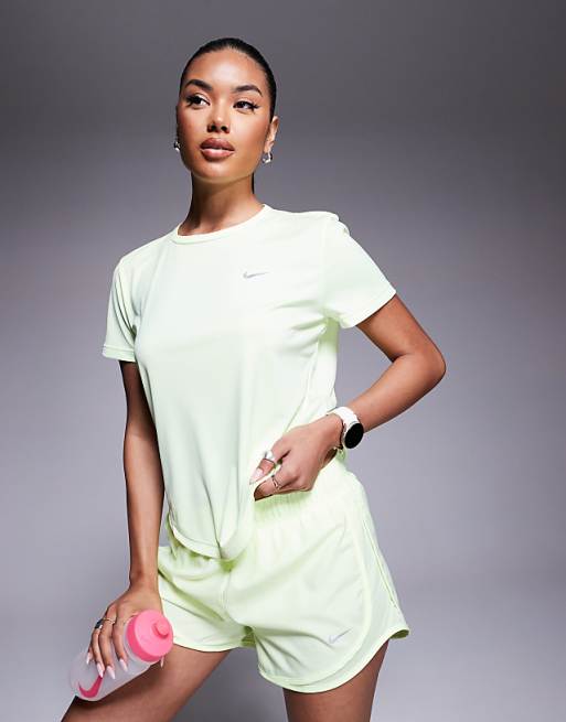 Asos Nike Running Tempo Dri-Fit T-shirt In Lime Green