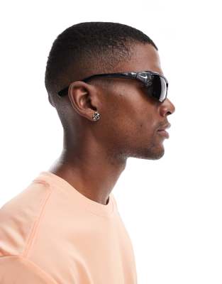 Asos Nike Skylon Ace Running Sunglasses In Black And Grey