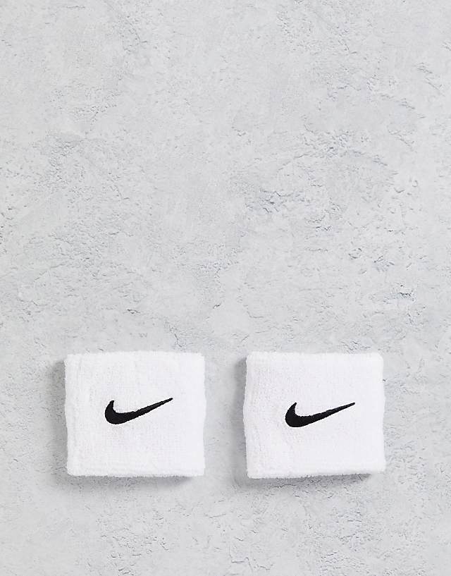 asos Nike swoosh wristbands 2 pk in white and black