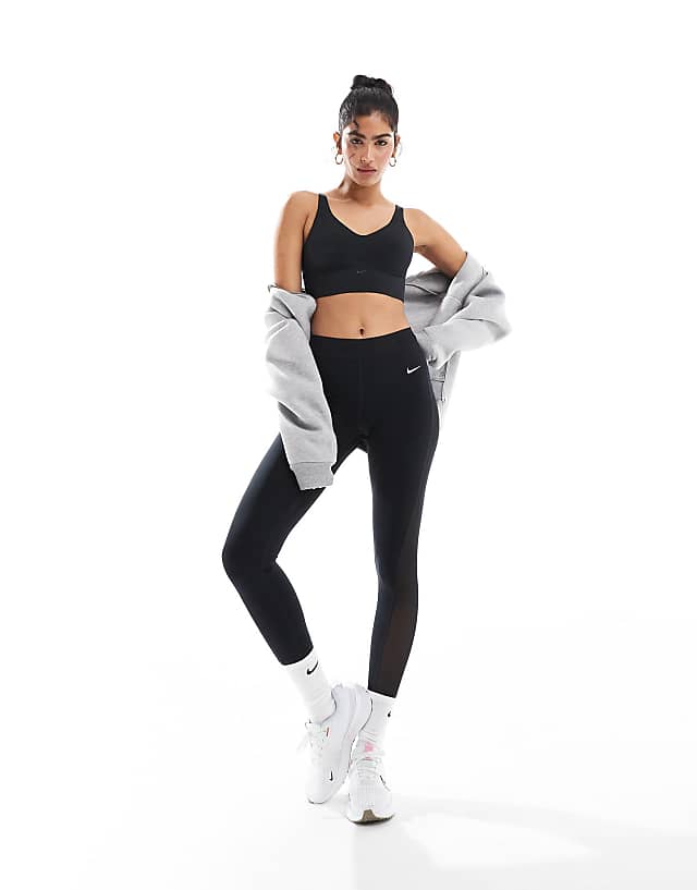 Asos Nike Training Alate Medium Support Sports Bra In Black