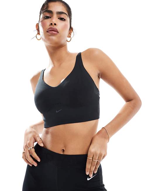asos Nike Training Alate medium support sports bra in black