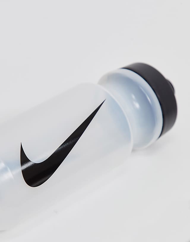 Asos Nike Training Big Mouth 2.0 625ml Water Bottle In Clear With Black Swoosh