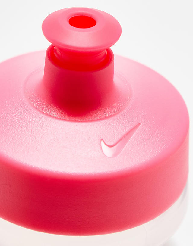 Asos Nike Training Big Mouth 2.0 625ml Water Bottle In Clear With Pink Swoosh