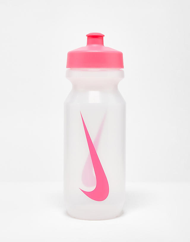 asos Nike Training Big Mouth 2.0 625ml water bottle in clear with pink swoosh