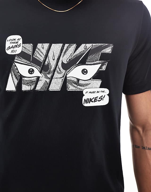 Asos Nike Training Dri-FIT Graphic T-shirt In Black