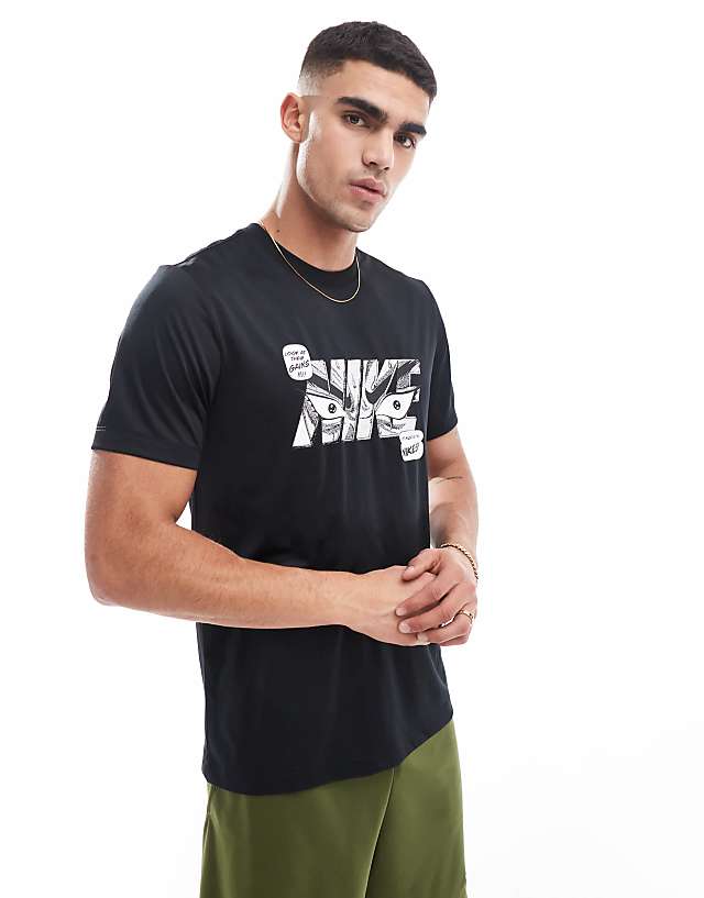 asos Nike Training Dri-FIT graphic t-shirt in black