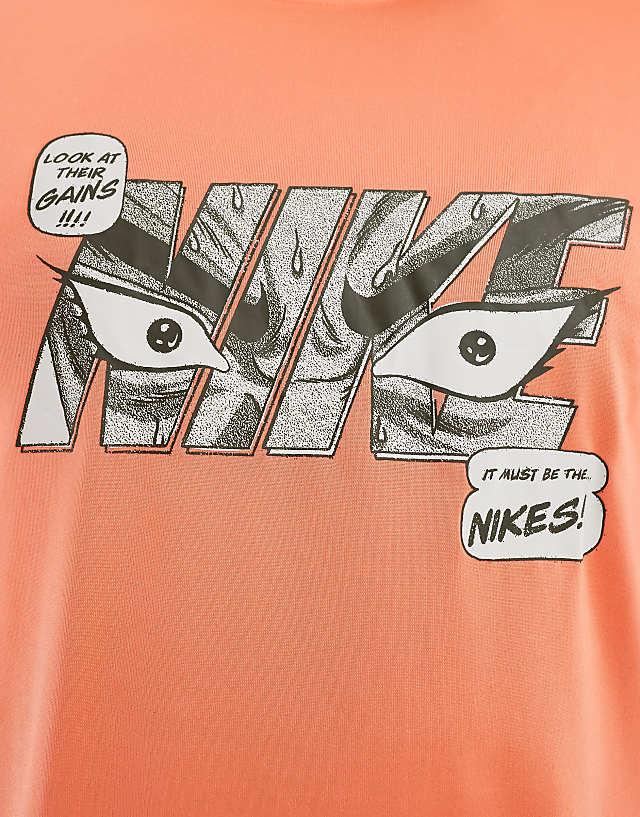 Asos Nike Training Dri-FIT Graphic T-shirt In Orange