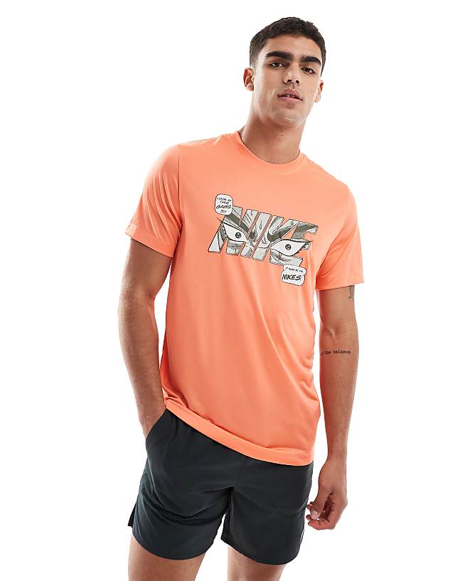 asos Nike Training Dri-FIT graphic t-shirt in orange