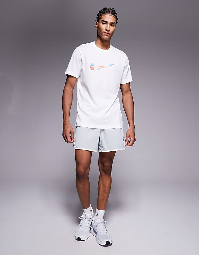 Asos Nike Training Dri-FIT Lava Swoosh Graphic T-shirt In White