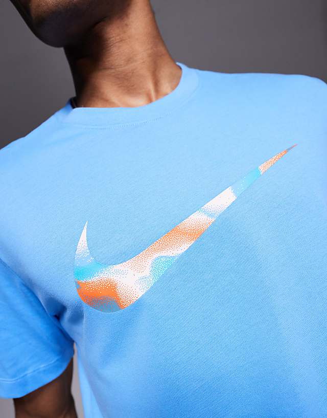 Asos Nike Training Dri-FIT Lava Swoosh Graphic T-shirt In Blue