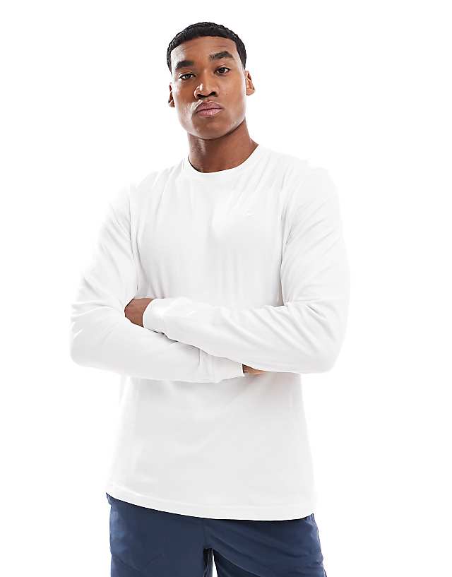 asos Nike Training Dri-FIT long sleeve top in white