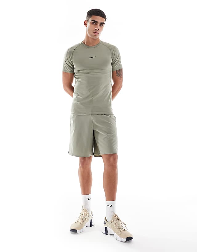 Asos Nike Training Dri-FIT Muscle Fit T-shirt In Khaki