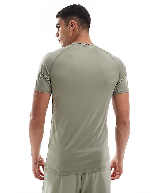 Asos Nike Training Dri-FIT Muscle Fit T-shirt In Khaki
