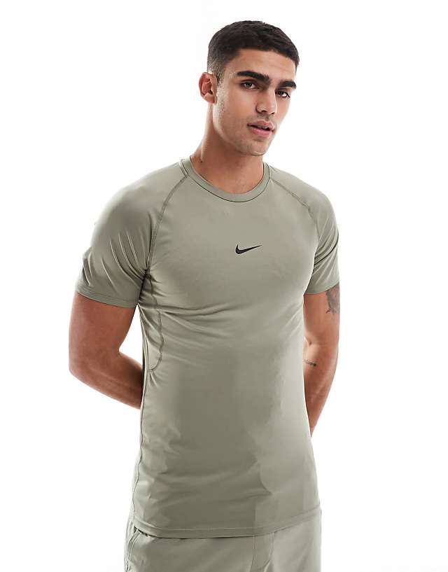 asos Nike Training Dri-FIT muscle fit t-shirt in khaki