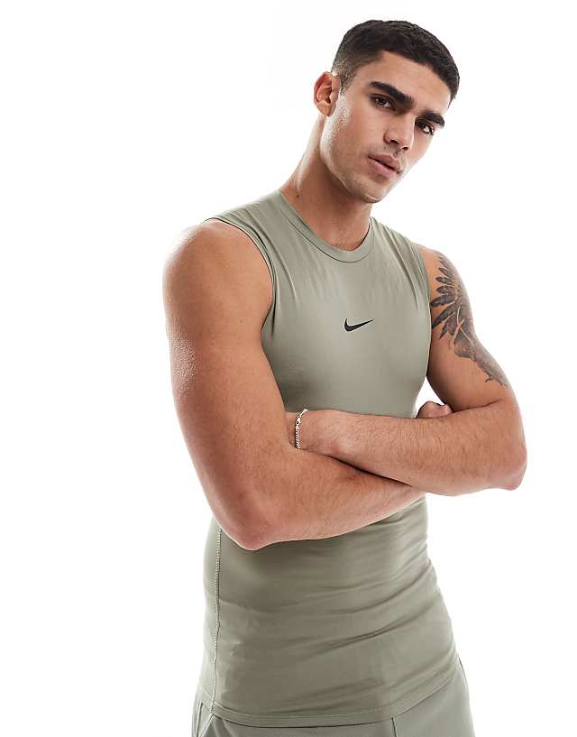 asos Nike Training Dri-FIT muscle fit vest in khaki