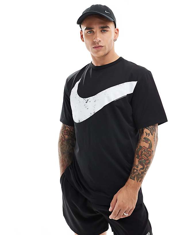 Asos Nike Training Dri-FIT Swoosh Graphic T-shirt In Black