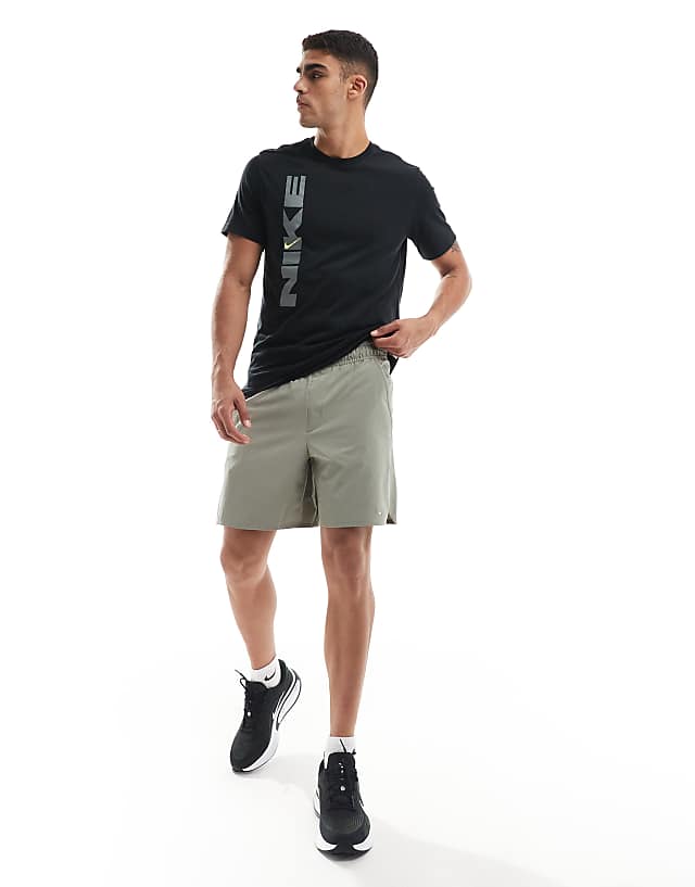 Asos Nike Training Dri-Fit Unlimited Woven 7 Inch Shorts In Khaki