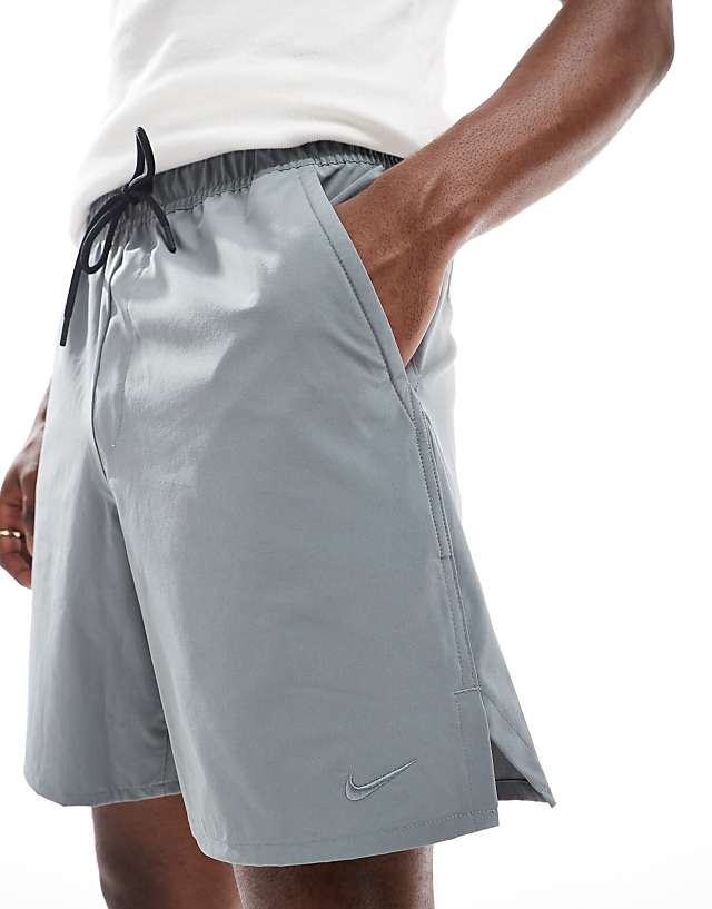 asos Nike Training Dri-Fit Unlimited woven 7 inch shorts in grey
